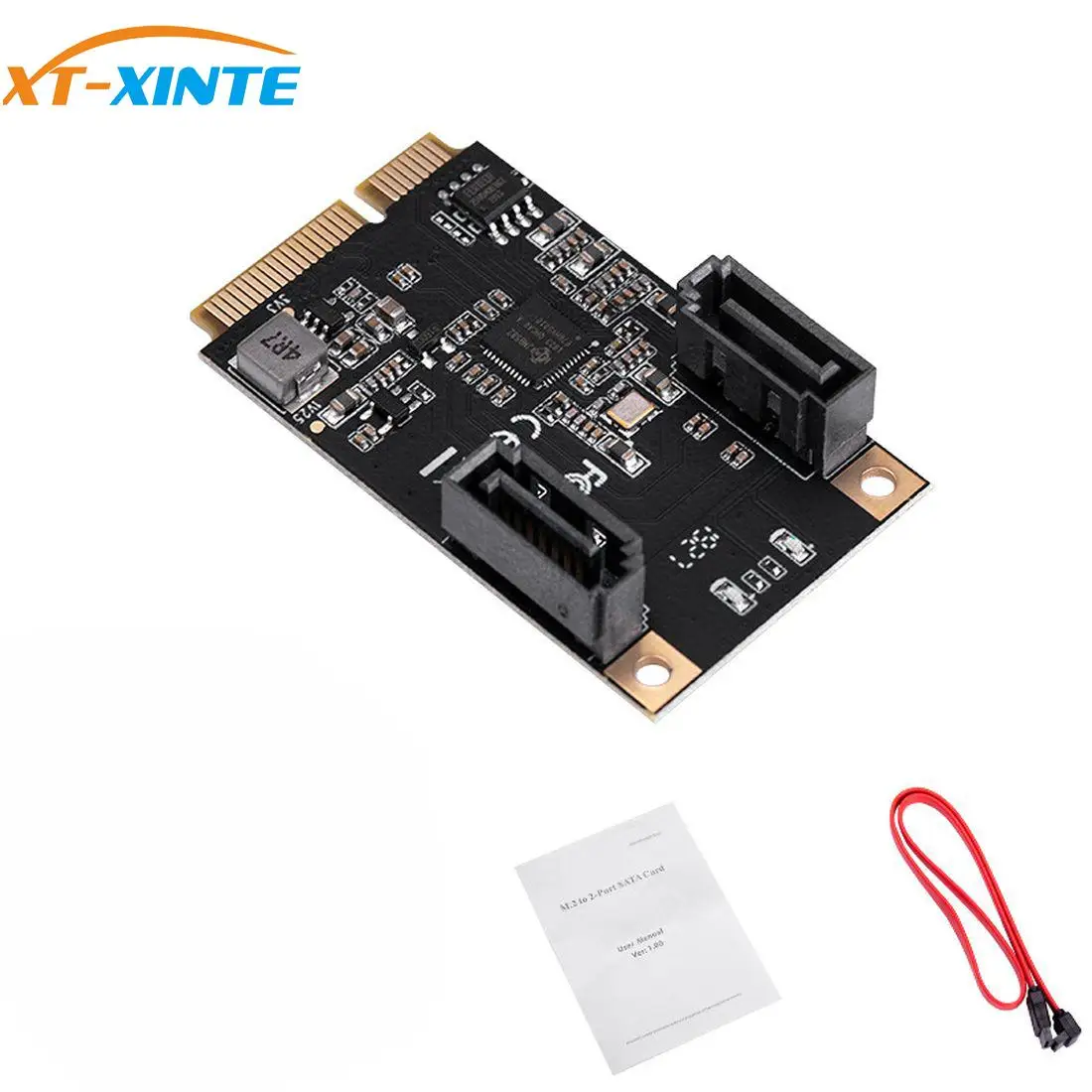 XT-XINTE Mini PCIE MPCI E 3 0 на SATA SSD адаптер карты добавить 2 порта через полноразмерный мини