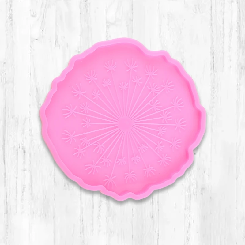 

Super Shiny Cup Mat Epoxy Resin Mold DIY Dandelion Coaster Tray Silicone Mould