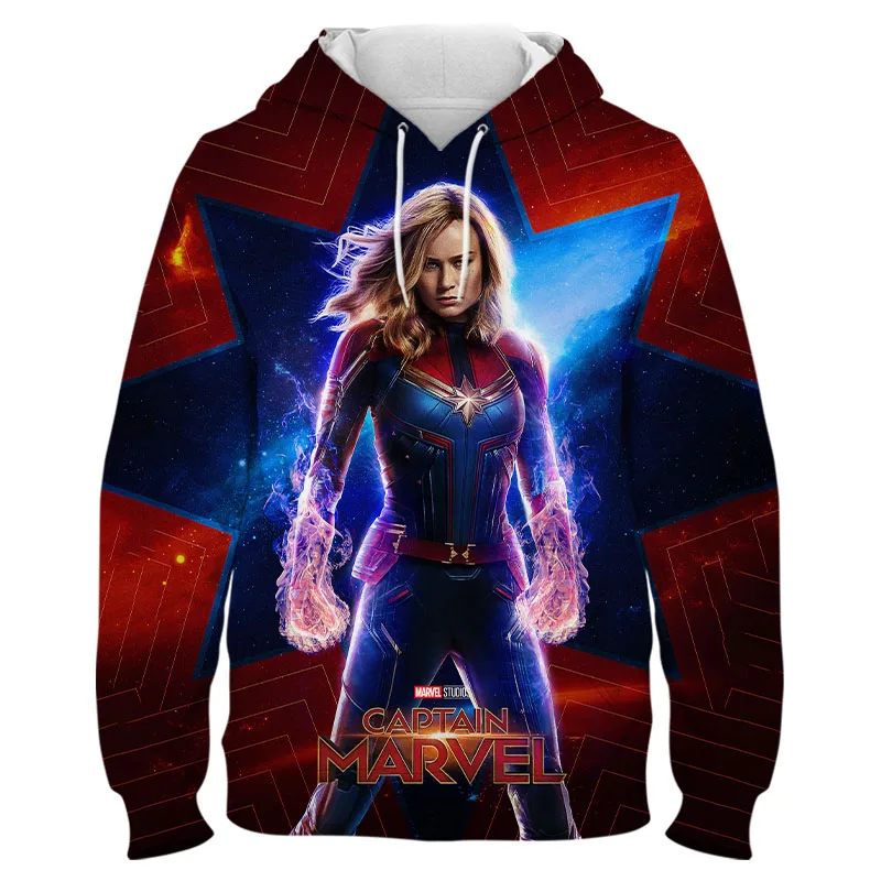 Новые толстовки с капюшоном Marvel Captain модные мужские и женские детские 3D принтом