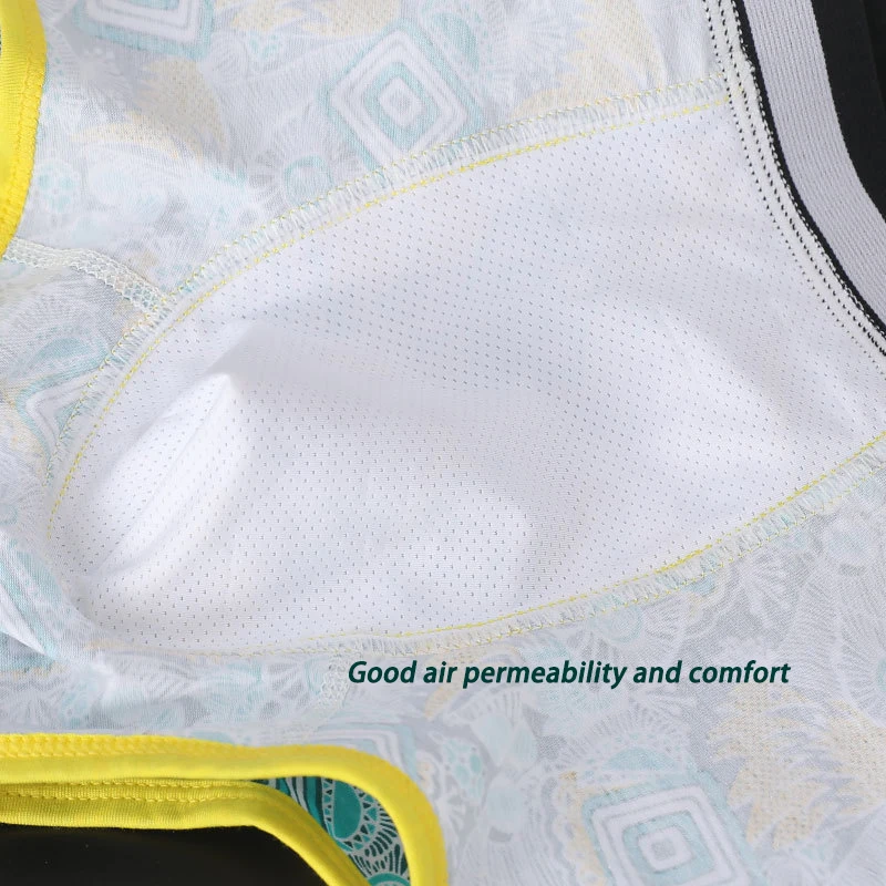 Мужские хлопковые боксеры с перекрестной талией черные дышащие двухслойные со