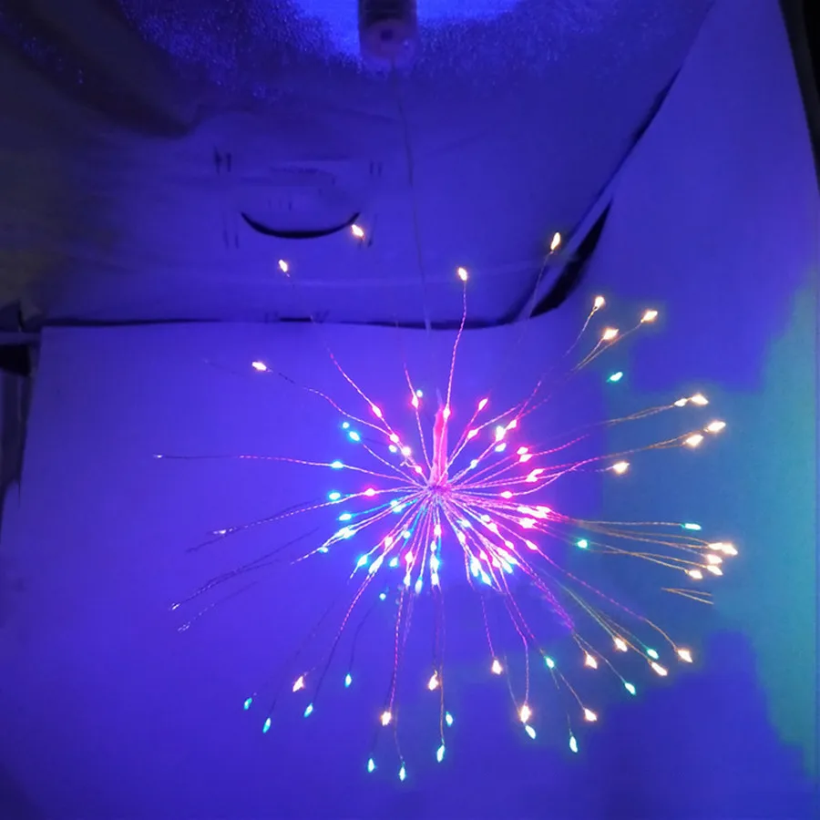 Thrisdar 120/200LED наружная подвесная струнная лампа Starburst с дистанционным фейерверком медная проволочная Гирлянда Свет DIY рождественская Свадебная вечеринка украшение