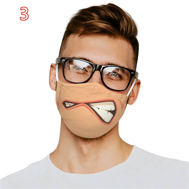 

2022 Creative Printed Mouth Masks Male Funny Printing Outdoor Mask High Quality Washable Reusable Face Mask Masque For Men