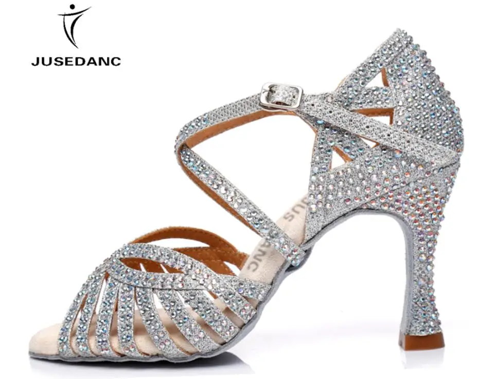 heel 9cm Танцевальная обувь; женская Обувь для бальных танцев; женская обувь для латинских танцев; обувь для девочек; Сальса; обувь для латинских танцев; JuseDanc - Цвет: heel 9cm