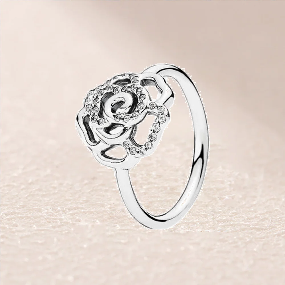 

190949CZ Shimmering Delicate Rose Ring