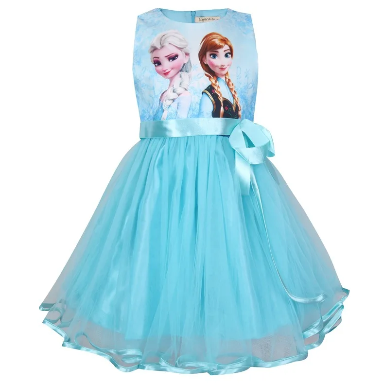 Детское Платье Принцессы Disney Оригинальная фигурка принцессы Эльзы Анны летнее