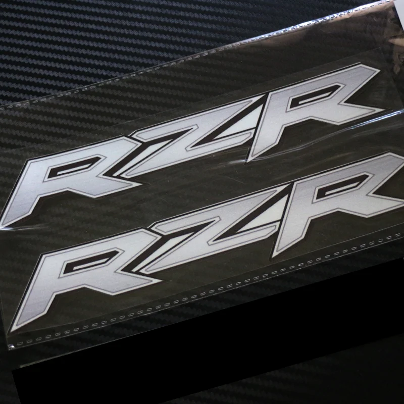 

SIXSUB RZR POLARIS Silver Brushed EFFECT vinyl vehicle X2 moto cars Reflective stickers decals waterproof sunscreen KK16*4cm