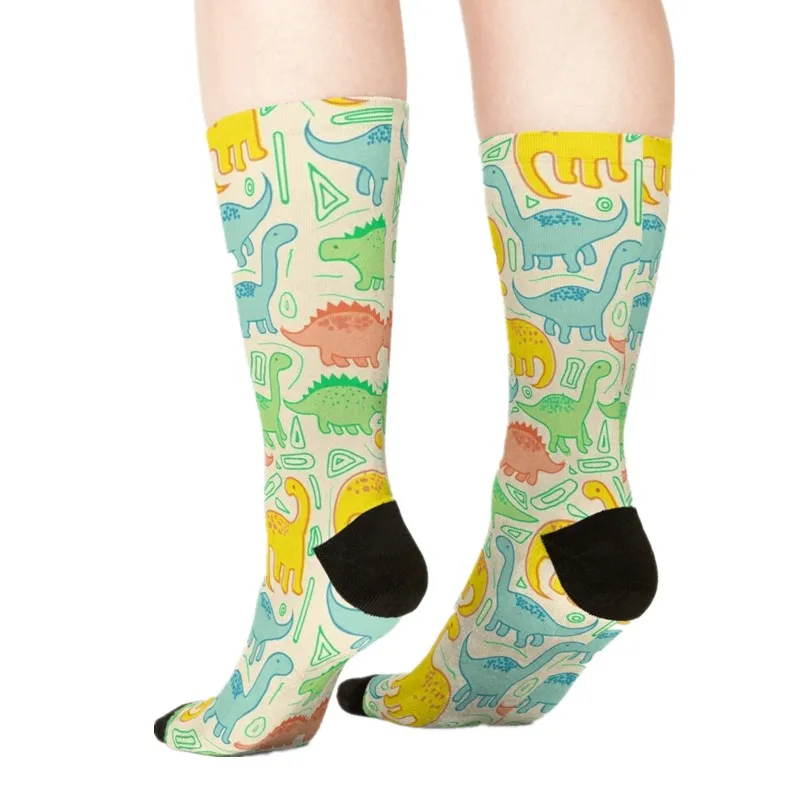 

2021 Women's socks kawaii Orange Cute Ghosts Printed Socks Woman harajuku Happy Funny Novelty cute girl gift Socks for women