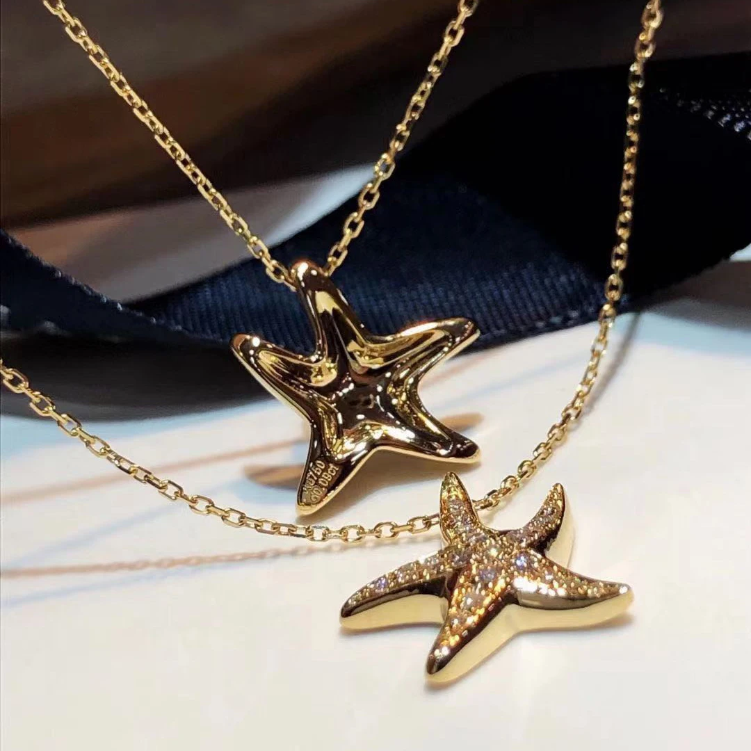 

Cute White Zircon Stone Wedding Necklace Trendy Female Crystal Star Pendant Necklace Dainty Gold Color Chain Necklaces For Women