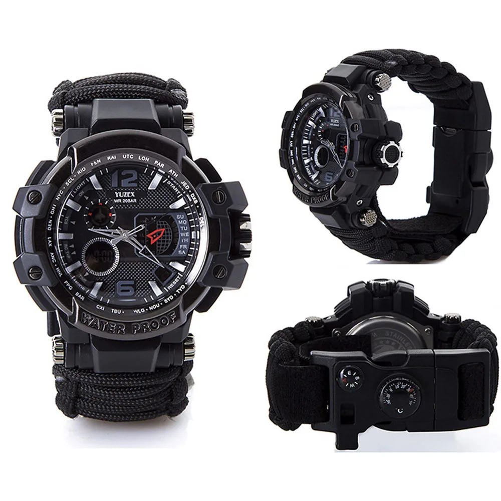 Военный компас часы Туристический навигатор для леса охоты выживания воды