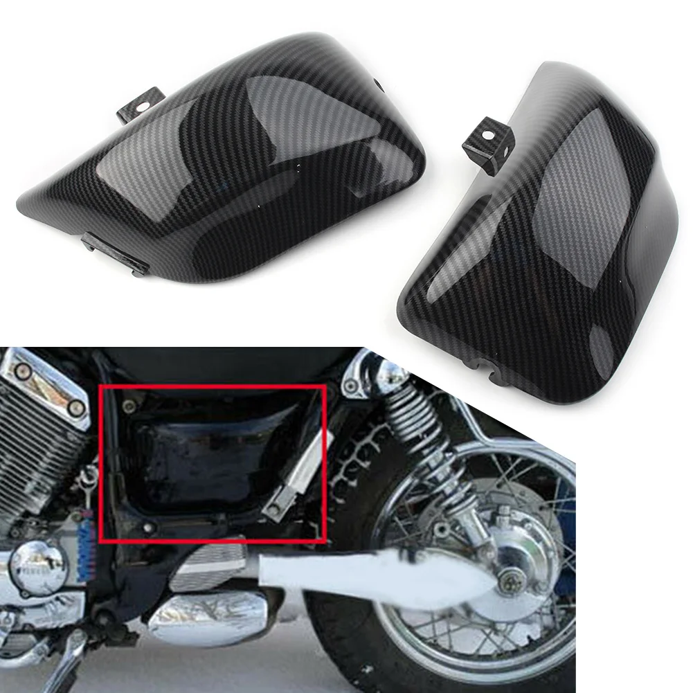 Carbon Fiber ABS Motorcycle Fairing Side Battery Cover Guard RH+LH 2Pcs for Yamaha Virago 400 500 535 XV400 XV500 XV535