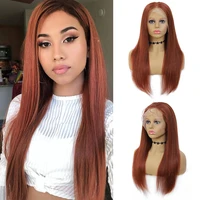 4x13 lace front human hair wigs colored copper red long straight wigs brazilian hair for black women non remy ijoy