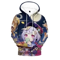 2021 new game genshin impact 3d digital clothing anime doujin qiqi ganyu albedo character print long sleeve sweatshirt