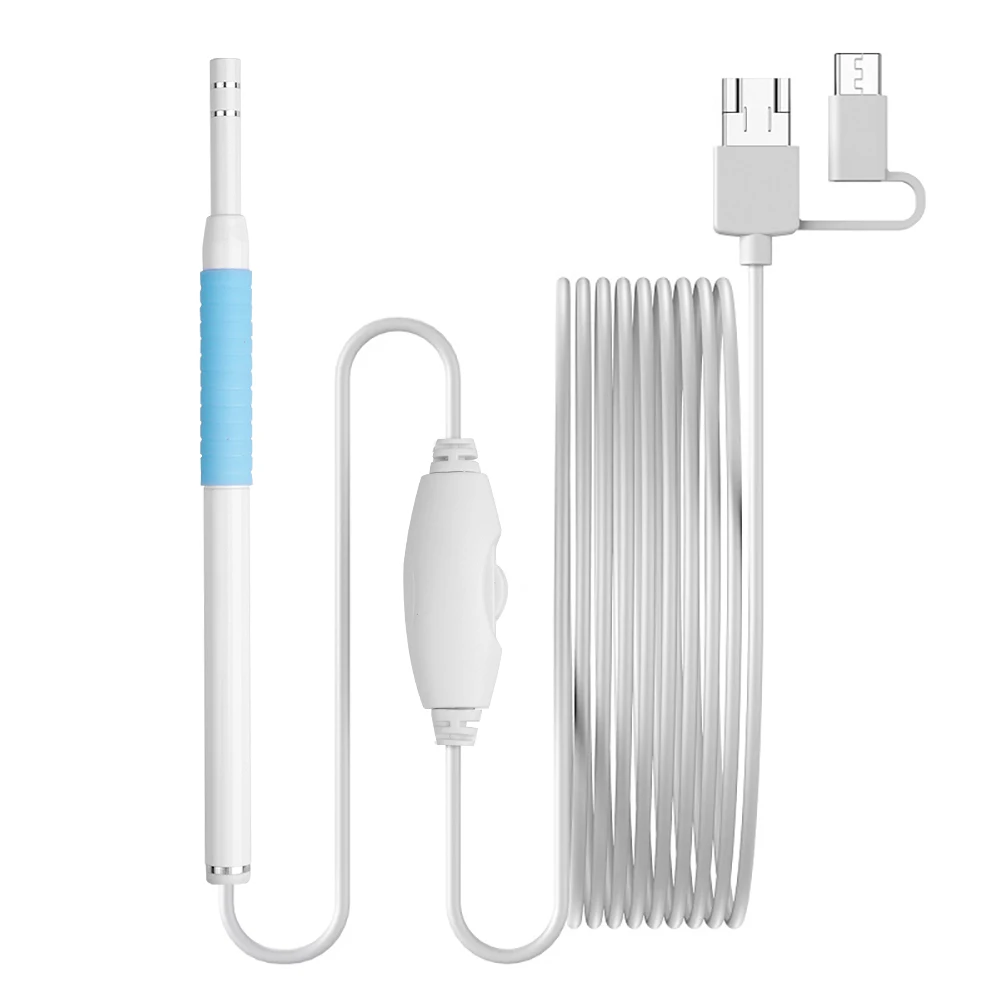 

AN102 3 In 1 Ear Endoscope Visual Ear Spoon 2M cable 5.5mm Mini Camera Diagnostic Tool Health Care Visual Ear Cleaning Ear Pick