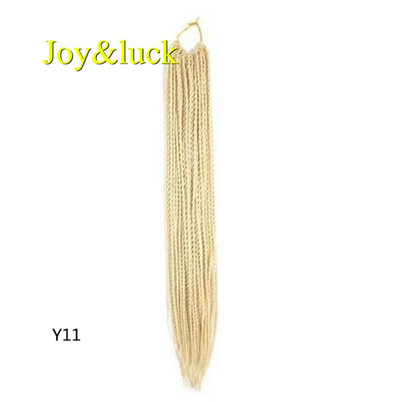 Y11 Joy& luck 24 дюйма Сенегальские закрученные крючком косички 30 прядей синтетические волосы для наращивания плетение волос - Цвет: Y11