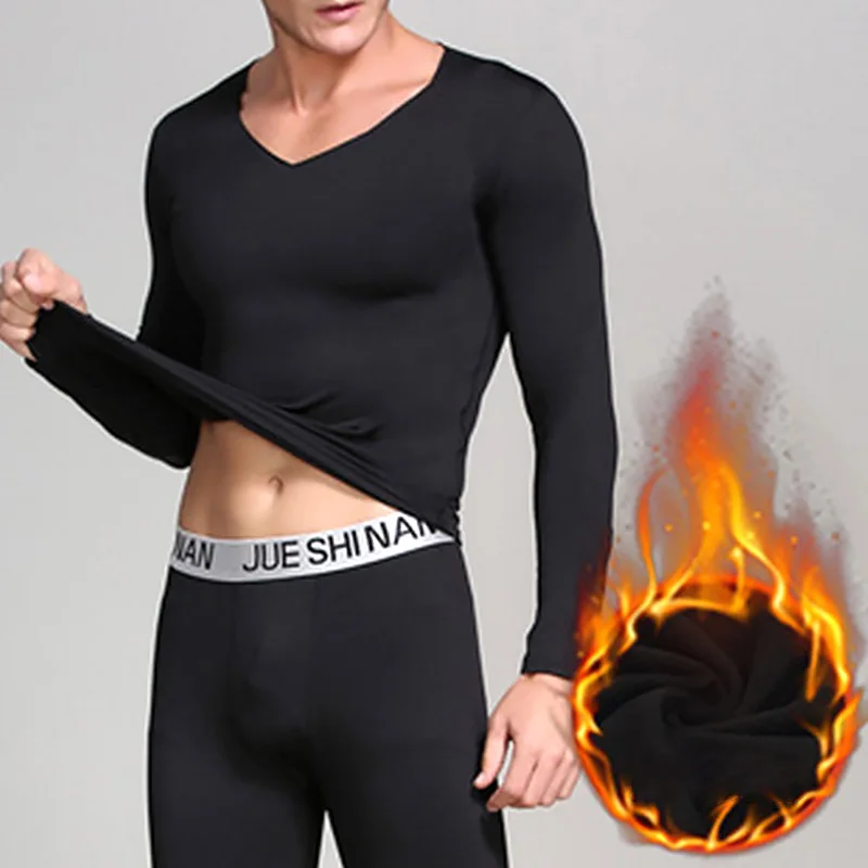 thermal pants Men Underwear Suit Hot Stylish Plus Velvet Warmth Constant Temperature 37 Degrees Autumn And Winter Comfortable Underwear Suit long johns pants