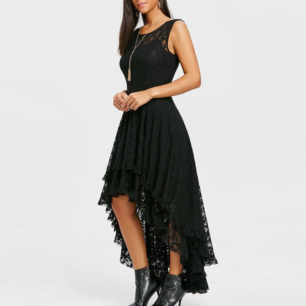 Весенне летние платья с высоким низким подъемом без рукавов элегантные тонкие