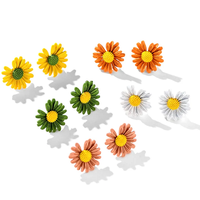 Предотвратить аллергию маленькие серьги с ромашками 2020 новый прилив простой