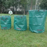 120l large capacity garden bag reusable leaf sack trash can foldable garden garbage waste collection container storage bag