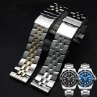 Ремешок из нержавеющей стали для наручных часов Breitling, брендовый однотонный браслет с плоским концом, 22 мм 24 мм