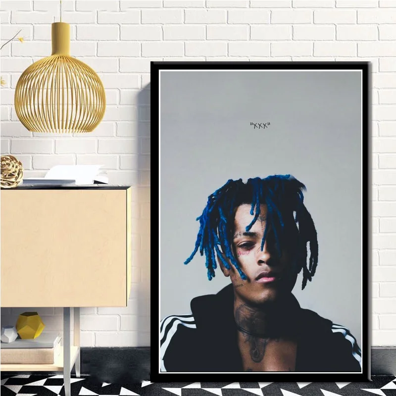 Xxxtentacion Hip Hop Rap Star Music Poster and Print Canvas Painting Wall Art Living Room Home Decor (No frame)#6 | Дом и сад