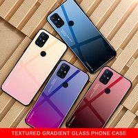 for oneplus nord n100 n10 5g textured tempered glass phone case gradient cover for oneplus nordn100 n105g luxury plain fundas