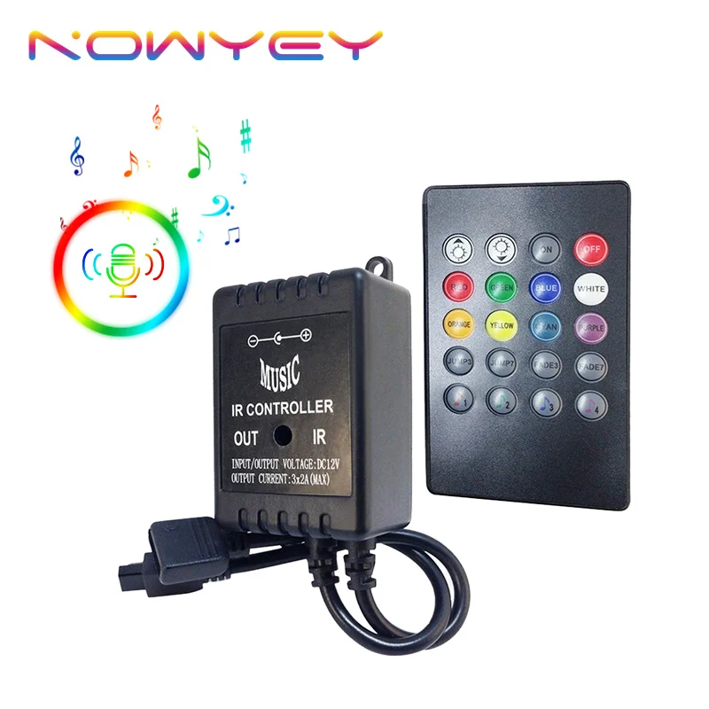 Музыка светодиодный RGB контроллер 12V полосы светильник s 20key пульт дистанционного
