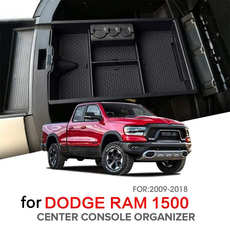 

Secondary Storage Box For Dodge RAM 1500 2500 3500 2009 2010~2018 Center Console Storage Armrest Box Organizer Tray Accessories