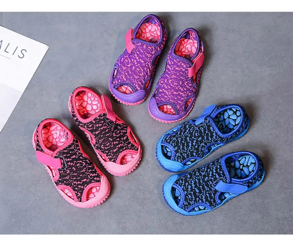 Летние сандалии для маленьких девочек и мальчиков детские пляжные с мягкой