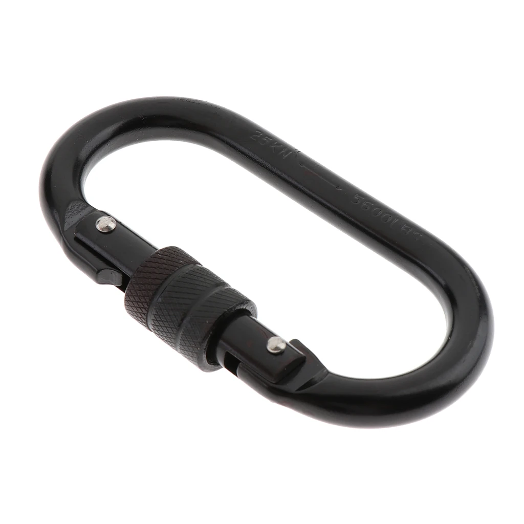 

Oval Shape Screw Locking Carabiners, 3pcs 25KN Durable Lightweight Climbing Carabiners Clips Buckle, CE Certificated