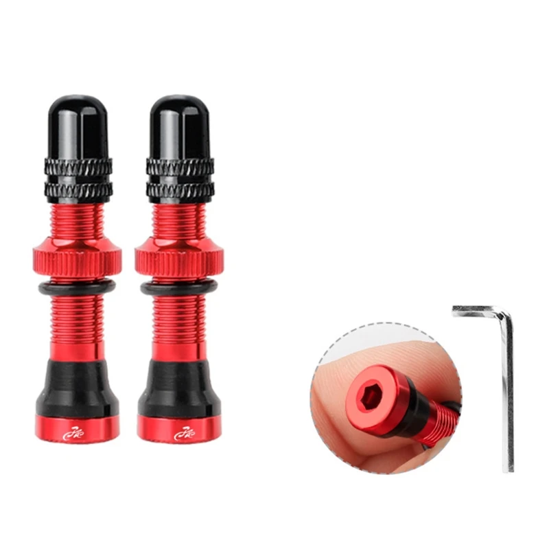 

1 Pair Bicycle Valves 40mm Machined Anodized Nipple for MTB Road Bike Tire K1MB