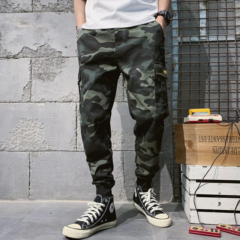 

2021 Spring Camouflage Pants Men's New Loose Large Casual Pants Men's Small Legged Overalls Legged Sweatpants