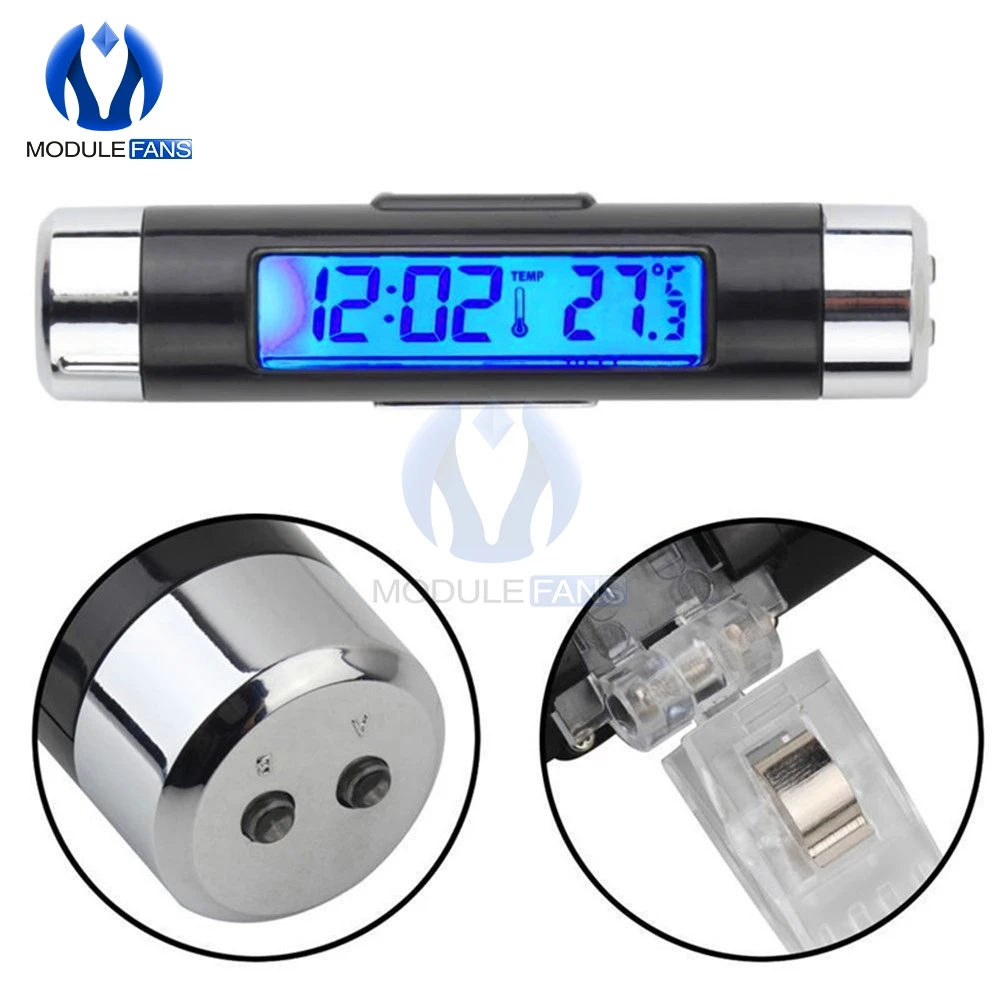 2 в 1 автомобильный термометр с синей/подсветкой и ЖК дисплеем|clock electronic|clock digital