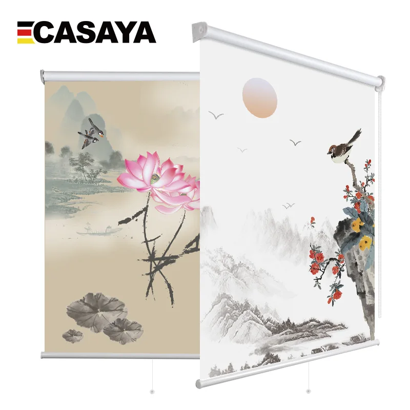 Рулонные жалюзи с принтом ткань дневного света в китайском стиле экологически