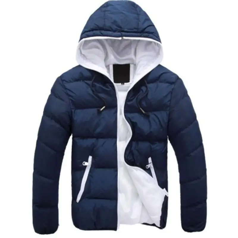 

Men 's Cotton Clothes 2021 Winter Warm Hooded Casual Belt Zipper Pocket Slim Jacket