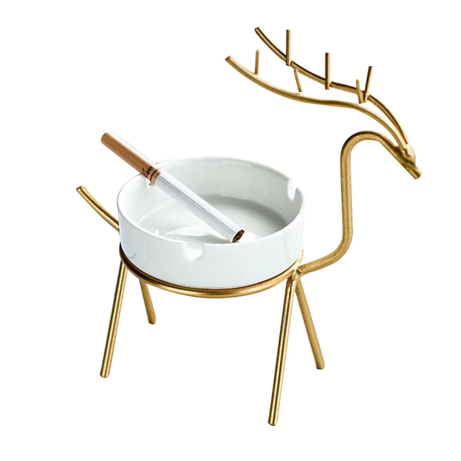 

Innovative Deer Circular Ceramic Ashtray Home Decoration Accessories Bar Living Room Restaurant Ash Tray Holder FBS889
