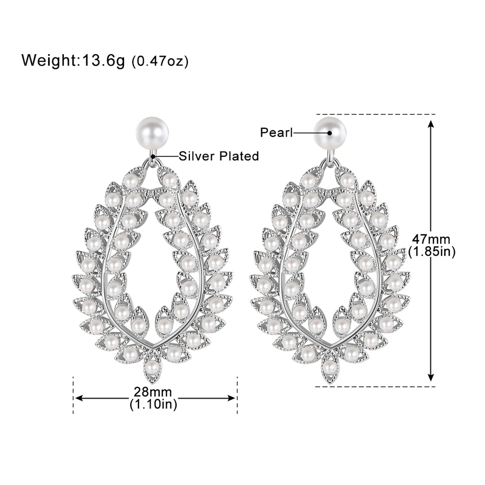 Mecresh трендовые имитация жемчуга длинные серьги в форме слезы корейский