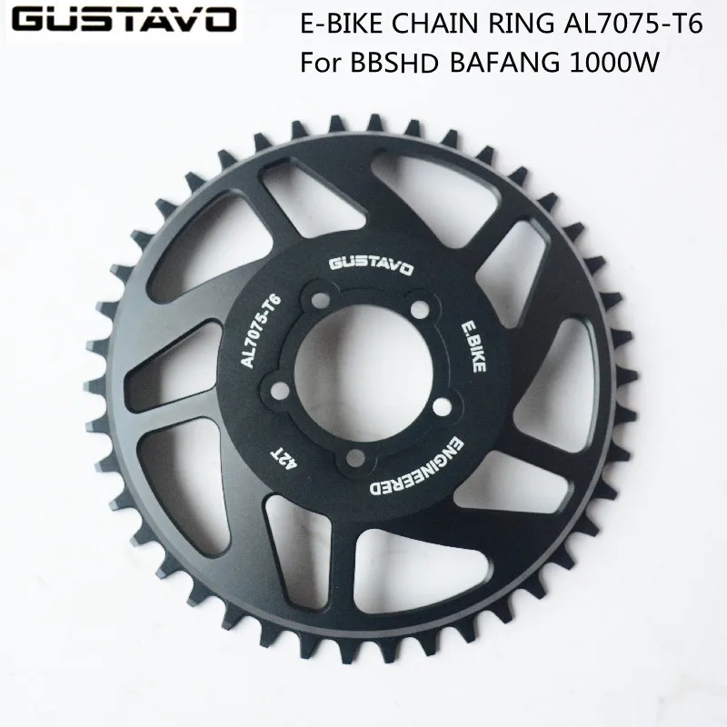 GUSTAVO E-bike Chainring Motorized Bicycle Chain Wheel 42T FOR BAFANG BBS/BBSHD Mid Drive Motor 250W 750W 1000W | Спорт и