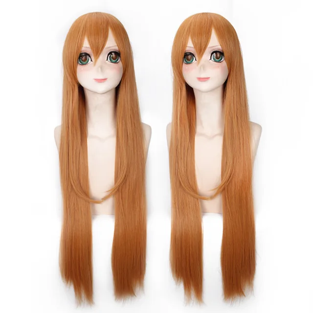 

100cm Anime Himouto! Umaru-chan Doma Umaru Cosplay Wig Light Orange 80cm Long Straight Hair Peluca Halloween Party Costume Wigs