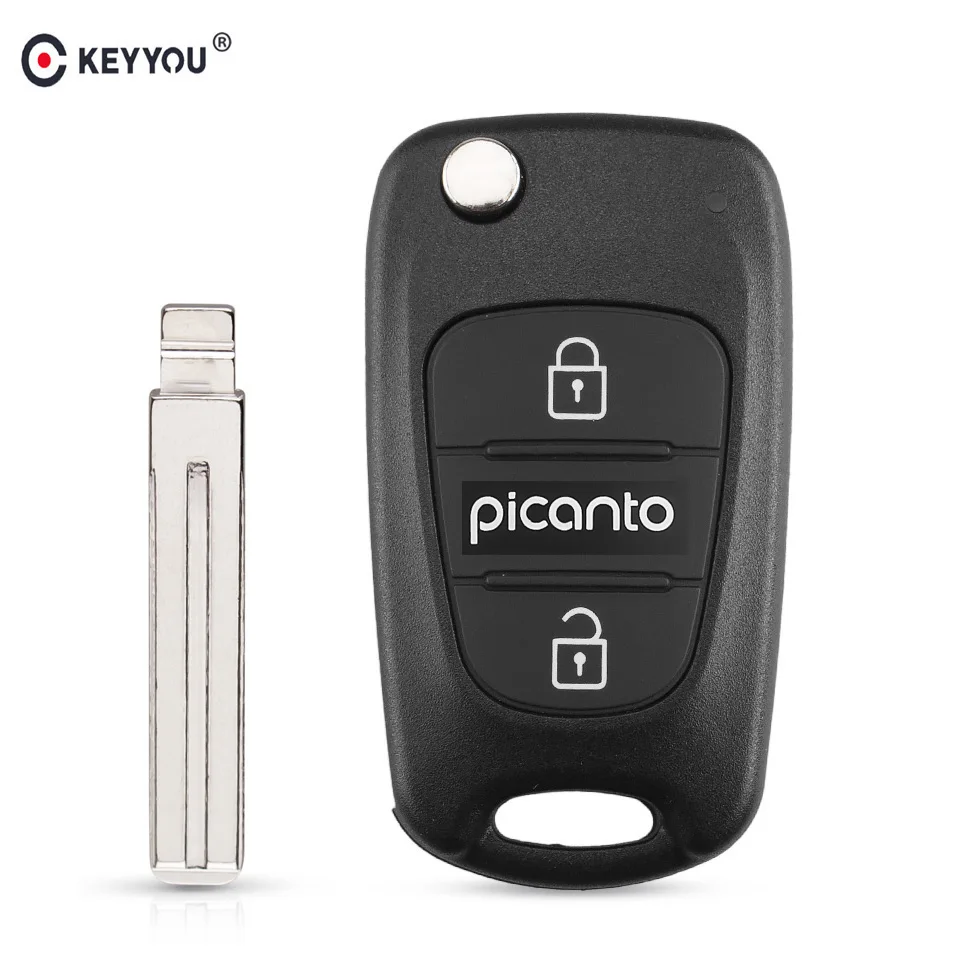 KEYYOU 3 кнопки флип складной пульт дистанционного ключа оболочки для KIA Picanto чехол дистанционного ключа Fob