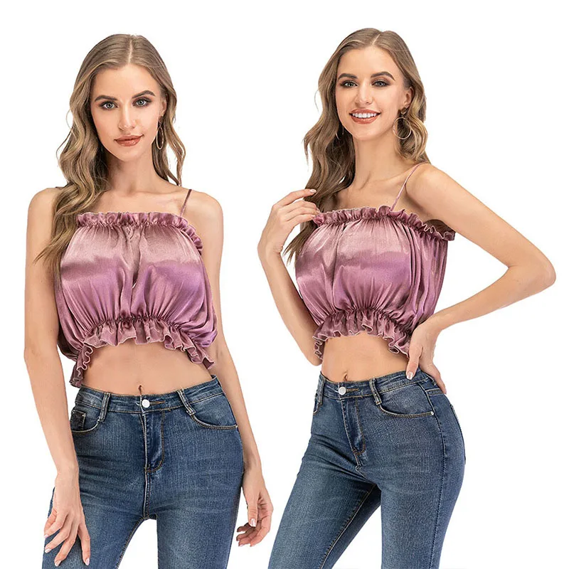 

Sexy Lantern Chiffon Top Women Summer Top Tube Tops Off Shoulder Vintage Clothes Club Party Beach Short Tank Tops