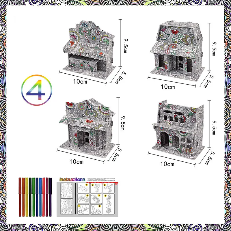 

3D Three-dimensional Jigsaw Puzzle Children's Puzzle DIY Handmade Graffiti Toys Kit Christmas Gift L5