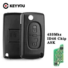 Раскладной Автомобильный ключ KEYYOU CE0536, 433 МГц, подходит для CITROEN C1 C2 C3 C4 C5 Berlingo; Picasso ID46 ASK, 2 кнопки VA2
