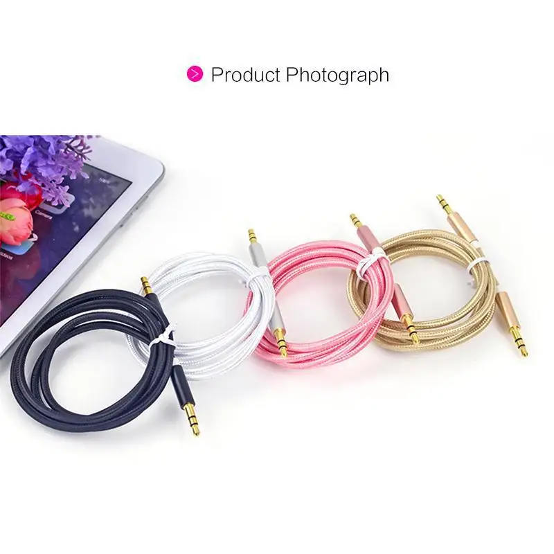 1 м штекер-штекер 3 5 мм Универсальный позолоченный вспомогательный аудио стерео