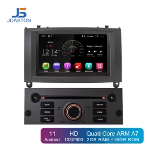 JDASTON Android 11 автомобильный DVD-плеер для Peugeot 407 2004-2010 GPS-навигация Мультимедиа стерео 1 Din автомобильное радио WIFI IPS экран SD
