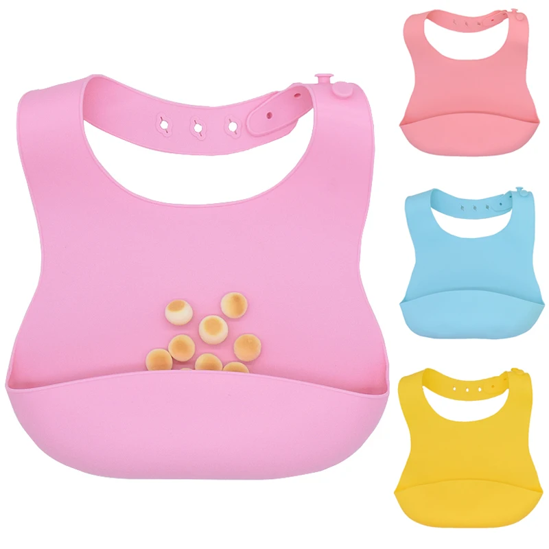 

1PCS Silicone Baby Bibs Newborn Adjustable Waterproof Dripping Saliva Towel Children Soft Lightweight Baby Feeding Stuff