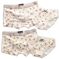 couple panties set mens underpants womens underwear cotton panties for lovers panties fruit style cozy lingerie boxers
