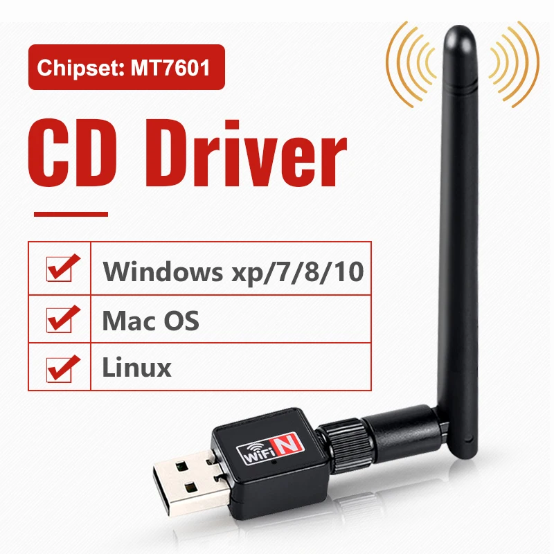 USB Wi-Fi адаптер антена Wi-Fi Dongle сетевая карта антенна беспроводного приемника для ПК Бесплатный Wi-Fi MT7601 8188GU on.