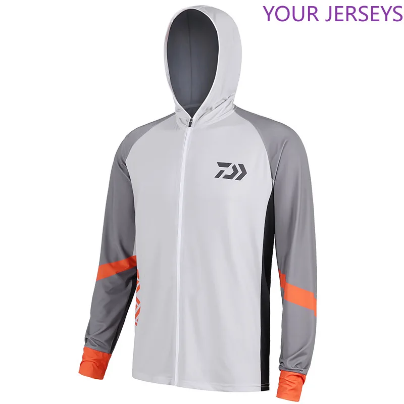 

2022 Famous Brand Men A Sports Fishing Clothes Outdoor Breathable Hood Mens Fishing Clothes Dawa New White Fishing Shirt