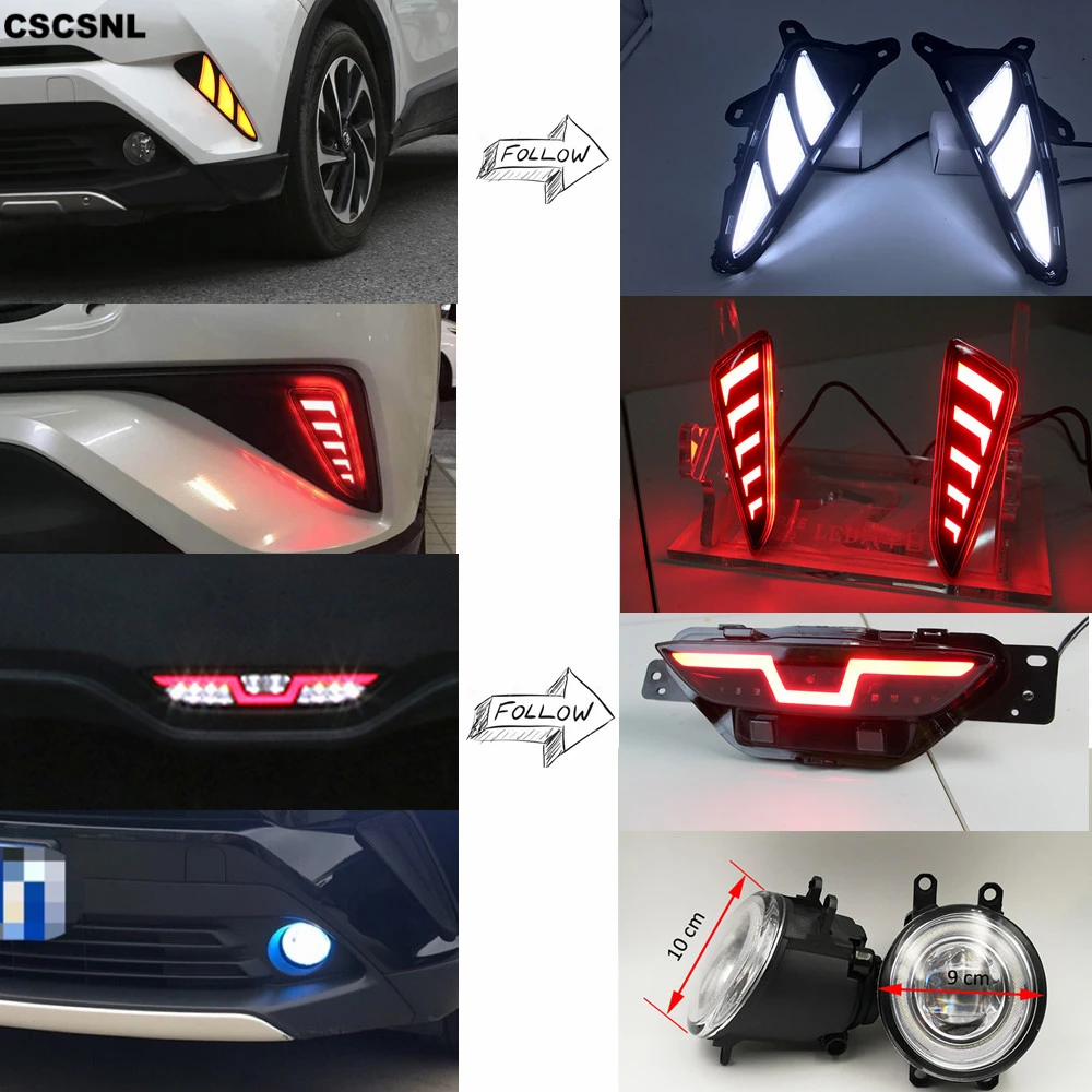 1 комплект для Toyota CHR C HR 2016 2017 2018 2019 светодиодный дневного указатели поворота
