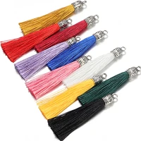 10pcslot 6cm silk tassel with caps clasp decorative tassels fringe diy earring pendants charms for jewelry making accessories